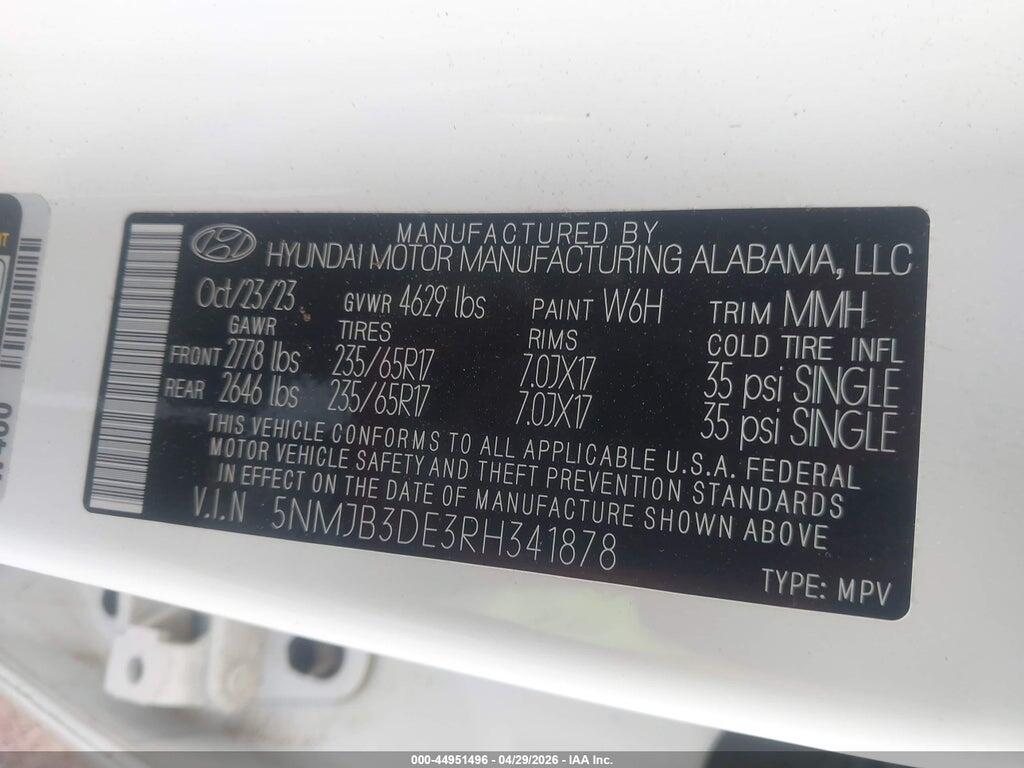 5NMJB3DE3RH341878 2024 HYUNDAI TUCSON photo no. 9