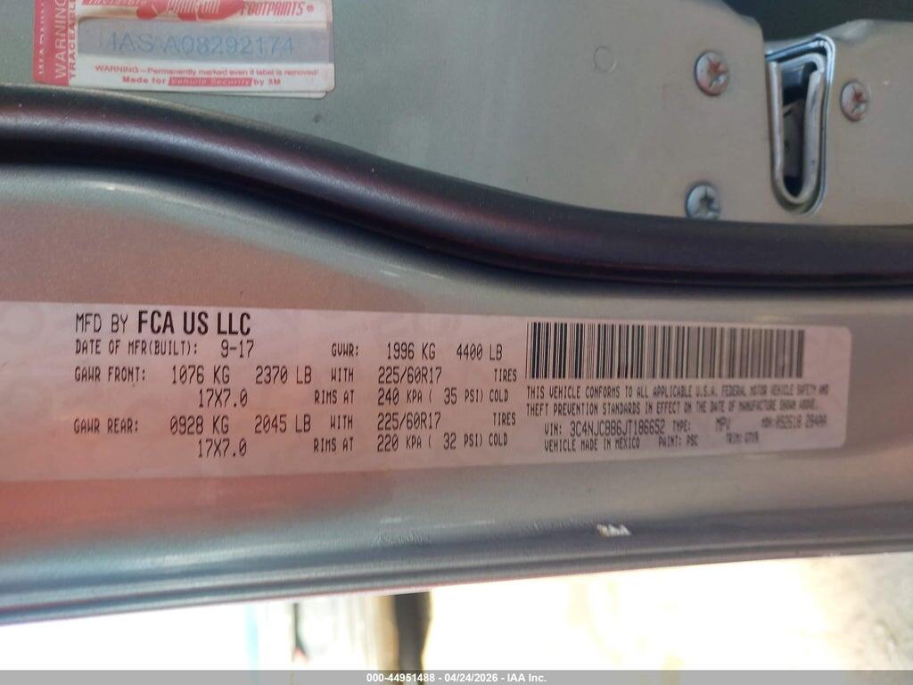3C4NJCBB6JT186652 2018 JEEP COMPASS photo no. 9
