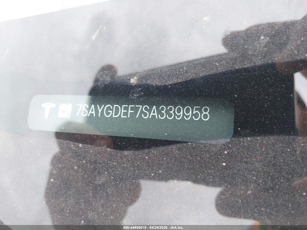 7SAYGDEF7SA339958 2025 TESLA MODEL Y photo no. 9