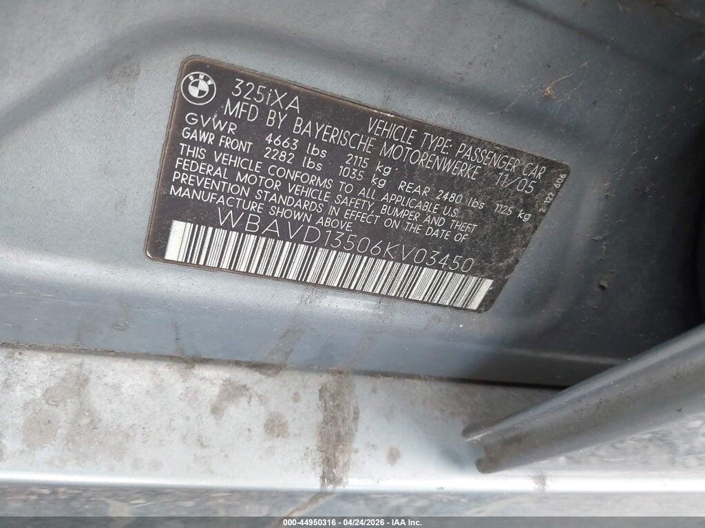 WBAVD13506KV03450 2006 BMW 325XI photo no. 9