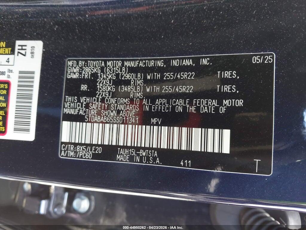 5TDABAB65SS011341 2025 LEXUS TX 500H photo no. 9
