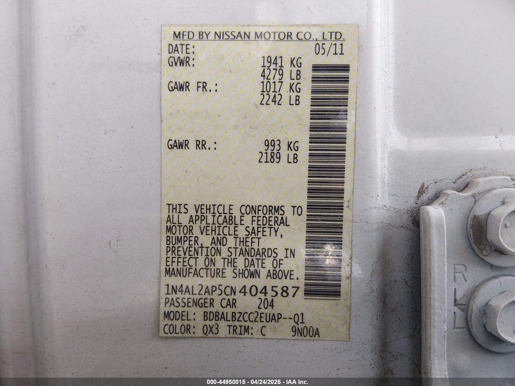1N4AL2AP5CN404587 2012 NISSAN ALTIMA photo no. 9