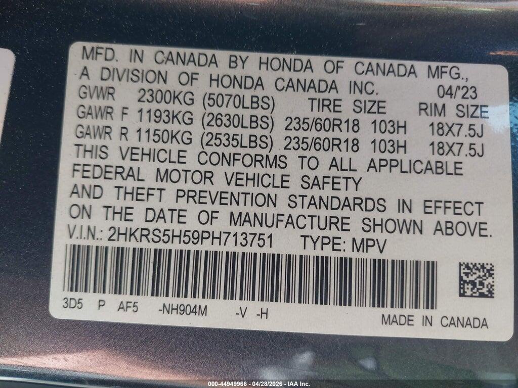 2HKRS5H59PH713751 2023 HONDA CR-V HYBRID photo no. 9