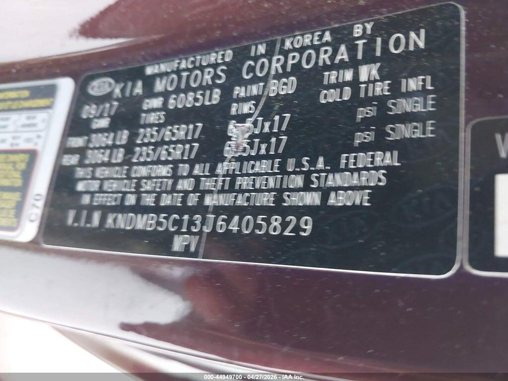 KNDMB5C13J6405829 2018 KIA SEDONA photo no. 9