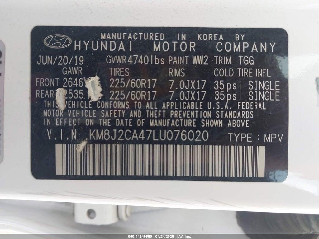 KM8J2CA47LU076020 2020 HYUNDAI TUCSON photo no. 9