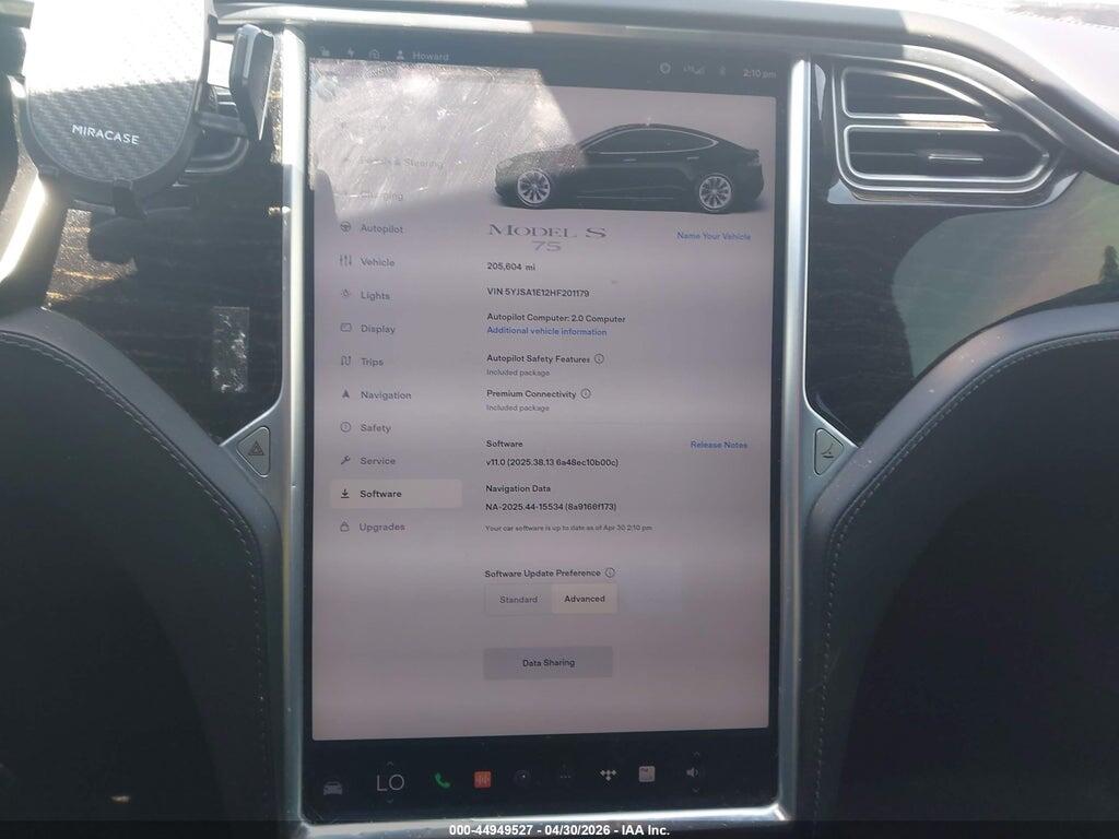 5YJSA1E12HF201179 2017 TESLA MODEL S photo no. 7