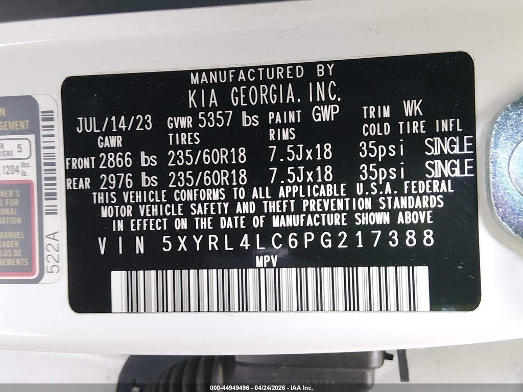5XYRL4LC6PG217388 2023 KIA SORENTO photo no. 9