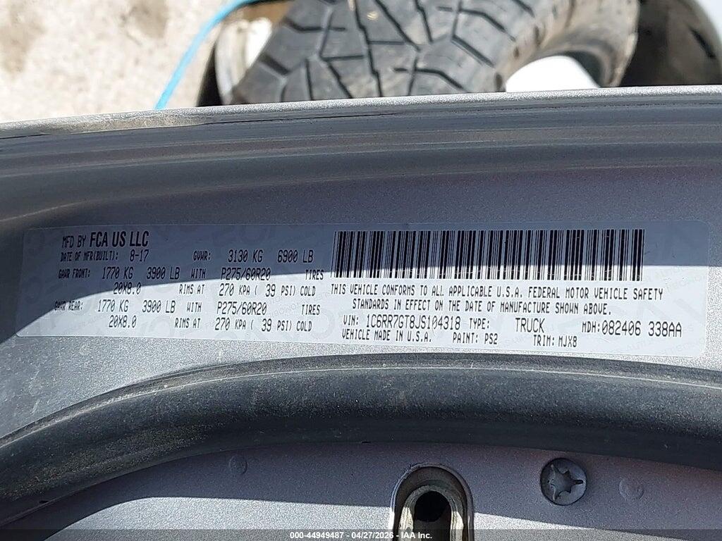 1C6RR7GT8JS104318 2018 RAM 1500 photo no. 9