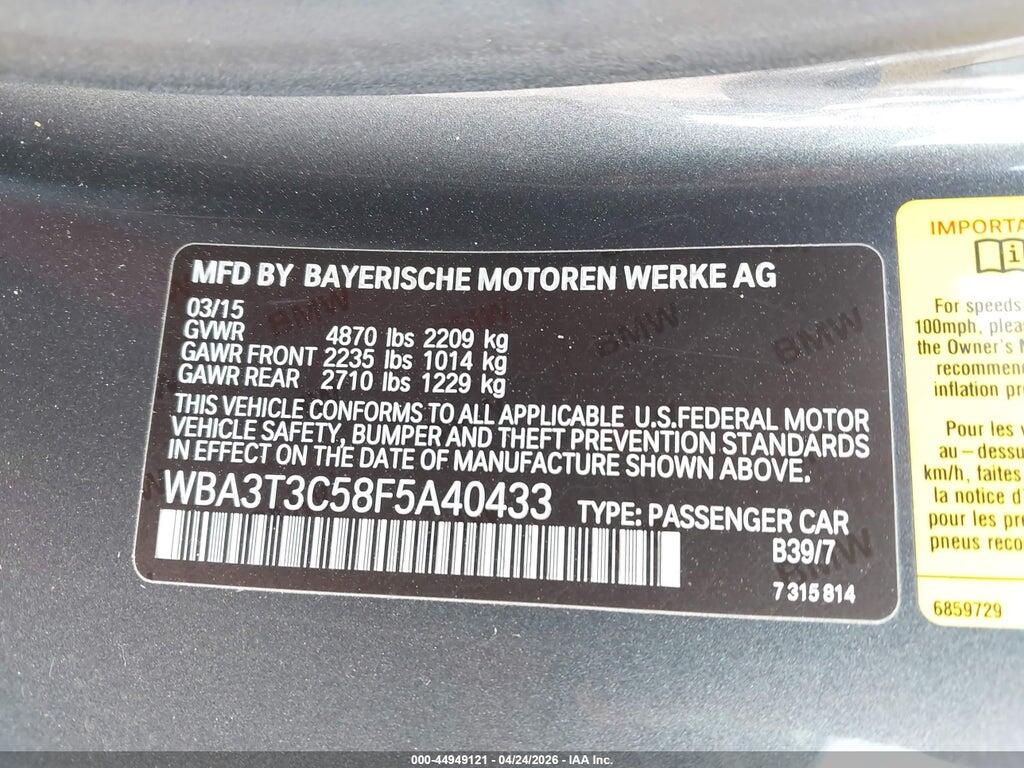WBA3T3C58F5A40433 2015 BMW 435I photo no. 9