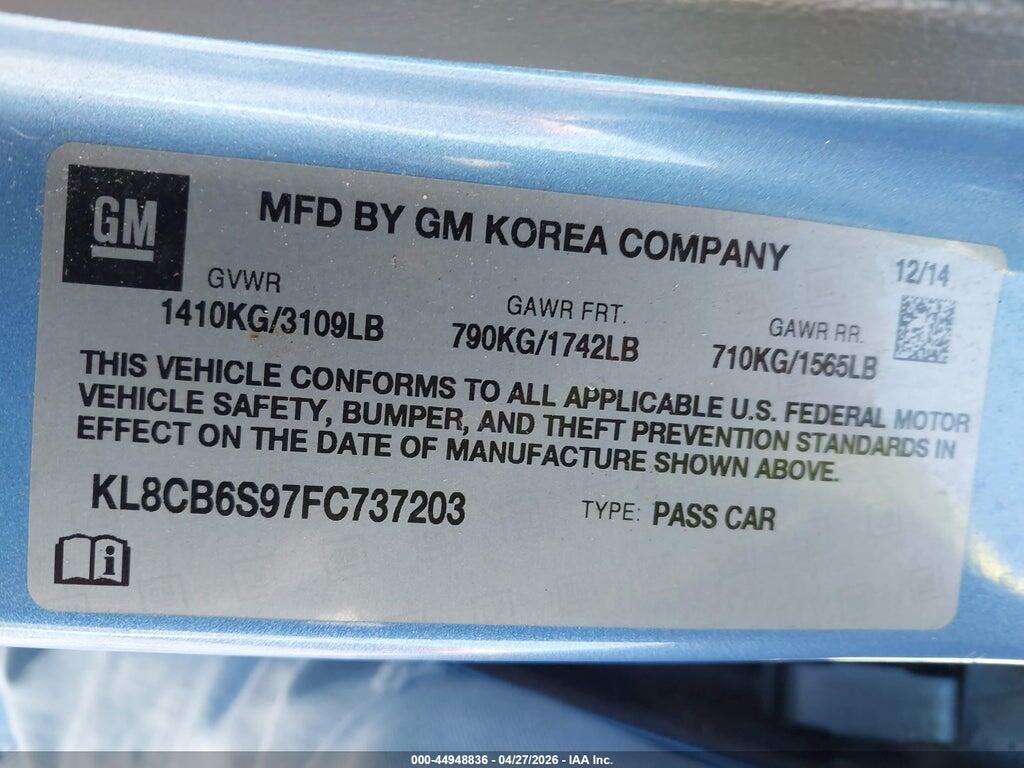 KL8CB6S97FC737203 2015 CHEVROLET SPARK photo no. 9