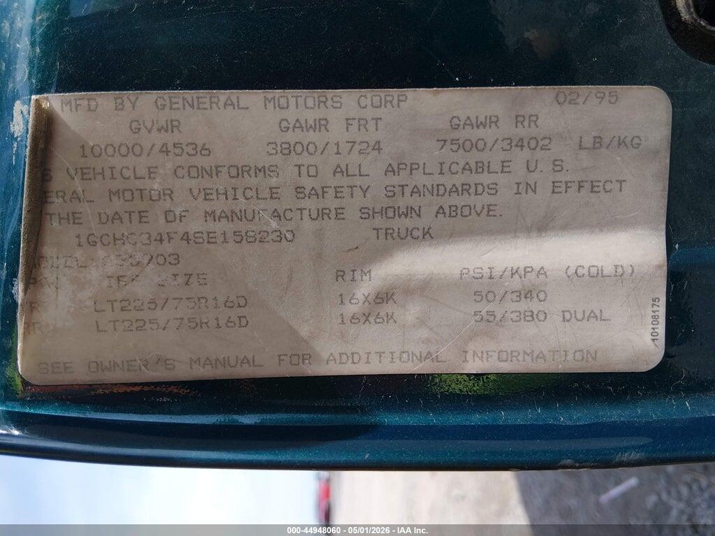1GCHC34F4SE158230 1995 CHEVROLET GMT-400 photo no. 9