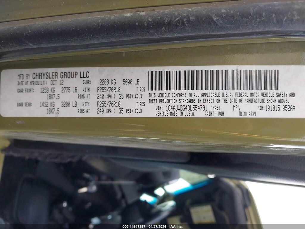1C4AJWBG4DL554791 2013 JEEP WRANGLER photo no. 9