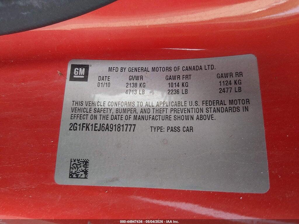 2G1FK1EJ6A9181777 2010 CHEVROLET CAMARO photo no. 9