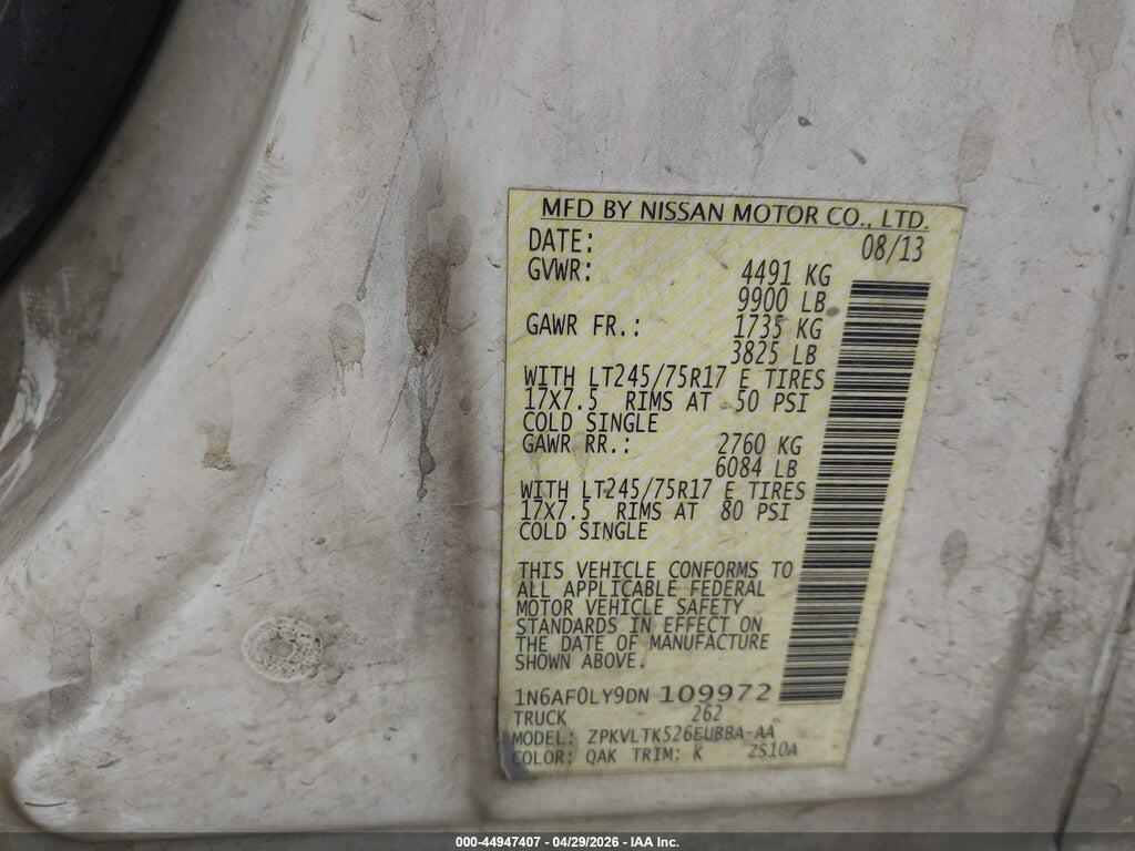 1N6AF0LY9DN109972 2013 NISSAN NV CARGO NV3500 HD photo no. 9