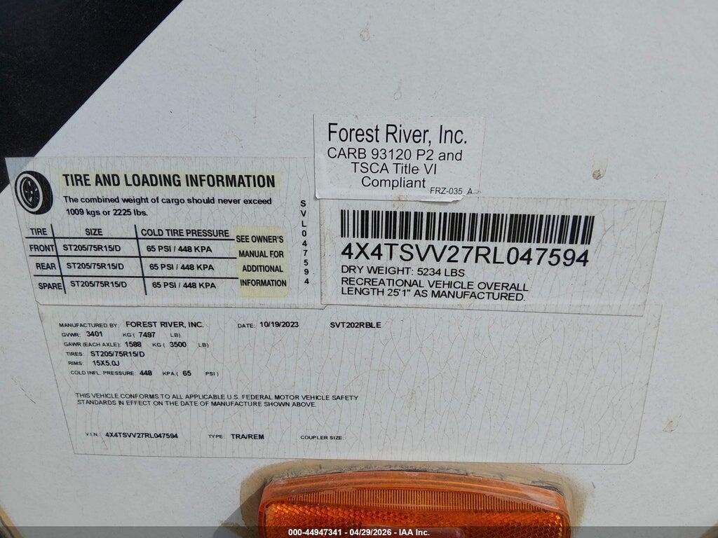 4X4TSVV27RL047594 2024 FOREST RIVER SURVEYOR photo no. 9