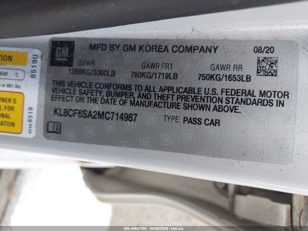 KL8CF6SA2MC714987 2021 CHEVROLET SPARK photo no. 9