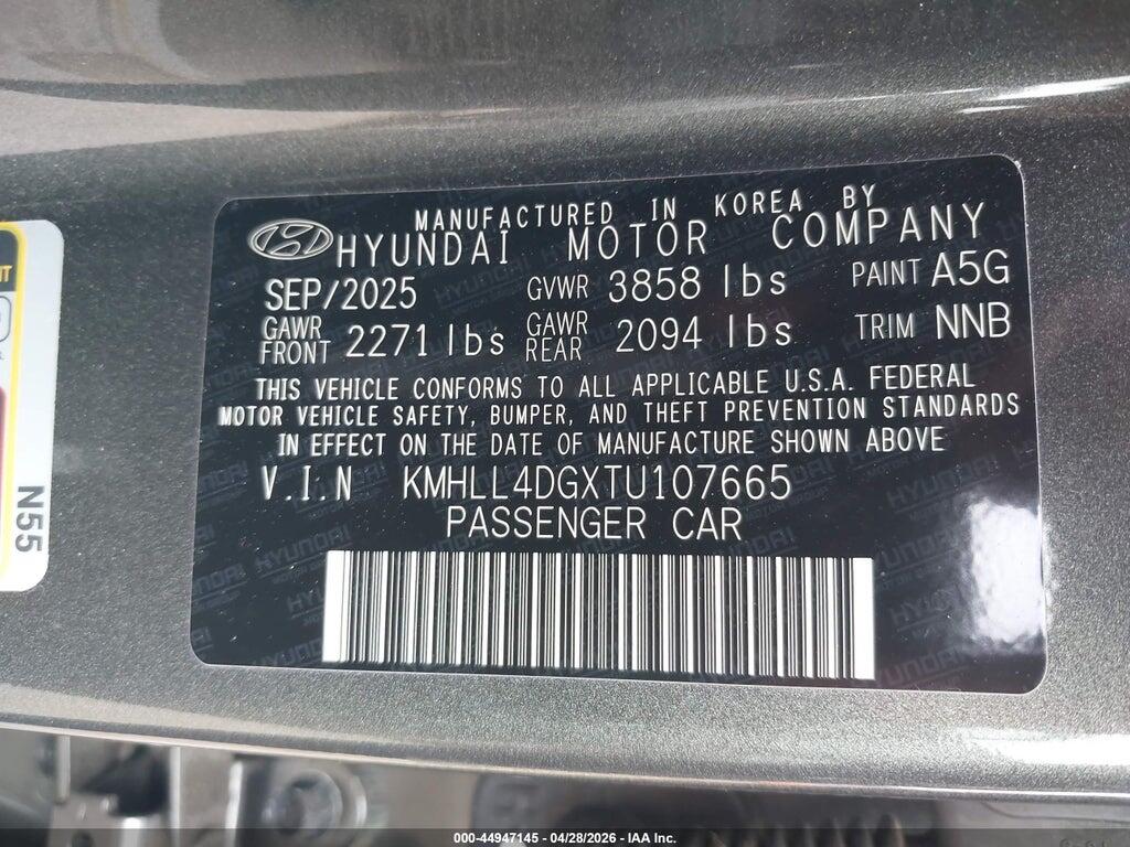 KMHLL4DGXTU107665 2026 HYUNDAI ELANTRA photo no. 9