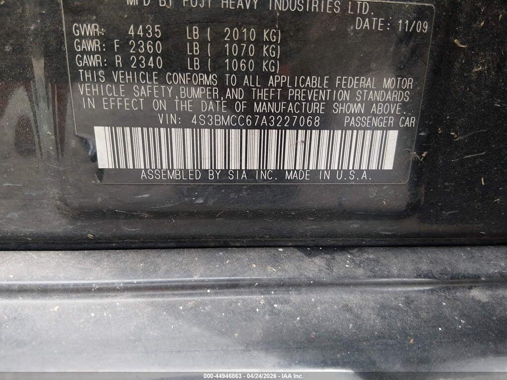 4S3BMCC67A3227068 2010 SUBARU LEGACY photo no. 9