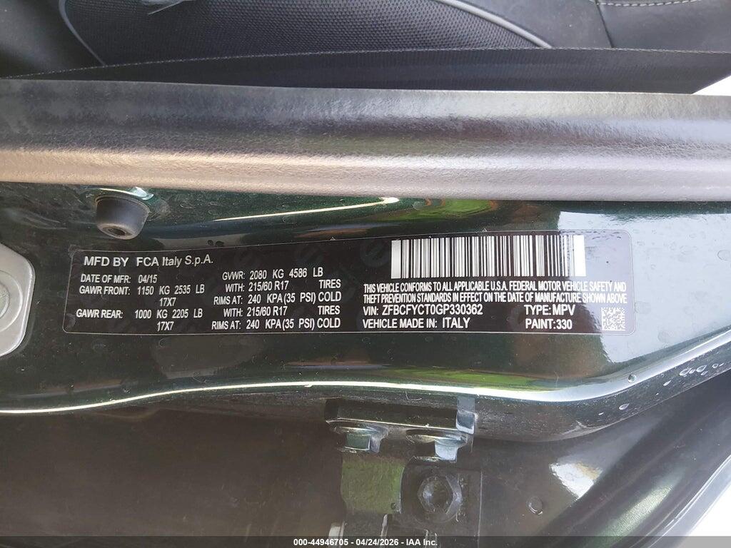 ZFBCFYCT0GP330362 2016 FIAT 500X photo no. 9
