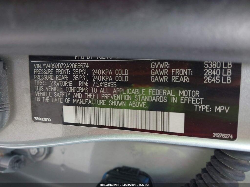 YV4992DZ2A2086674 2010 VOLVO XC60 photo no. 9