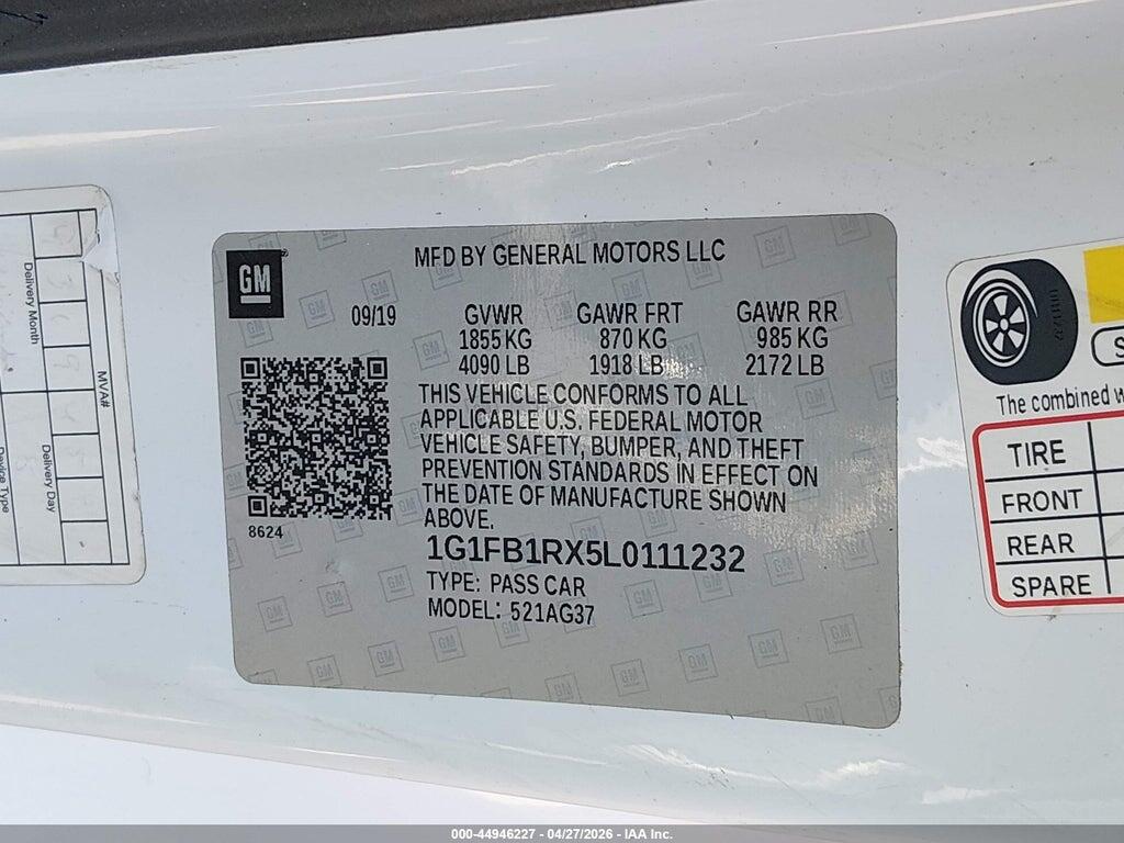 1G1FB1RX5L0111232 2020 CHEVROLET CAMARO photo no. 9