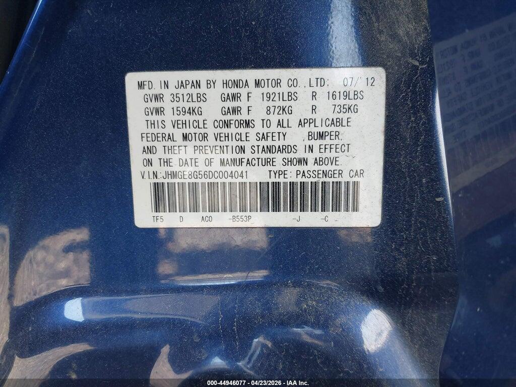 JHMGE8G56DC004041 2013 HONDA FIT photo no. 9