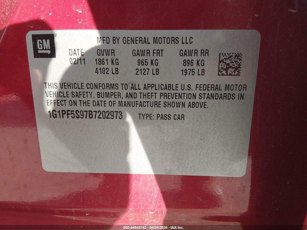 1G1PF5S97B7202973 2011 CHEVROLET CRUZE photo no. 9