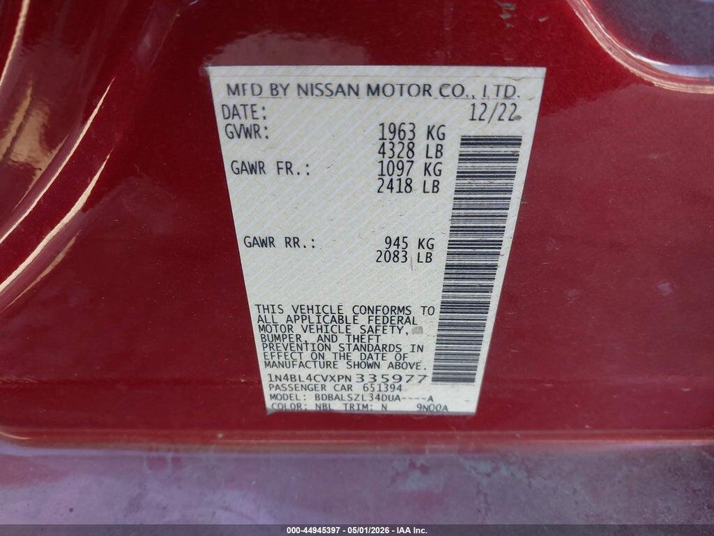 1N4BL4CVXPN335977 2023 NISSAN ALTIMA photo no. 9