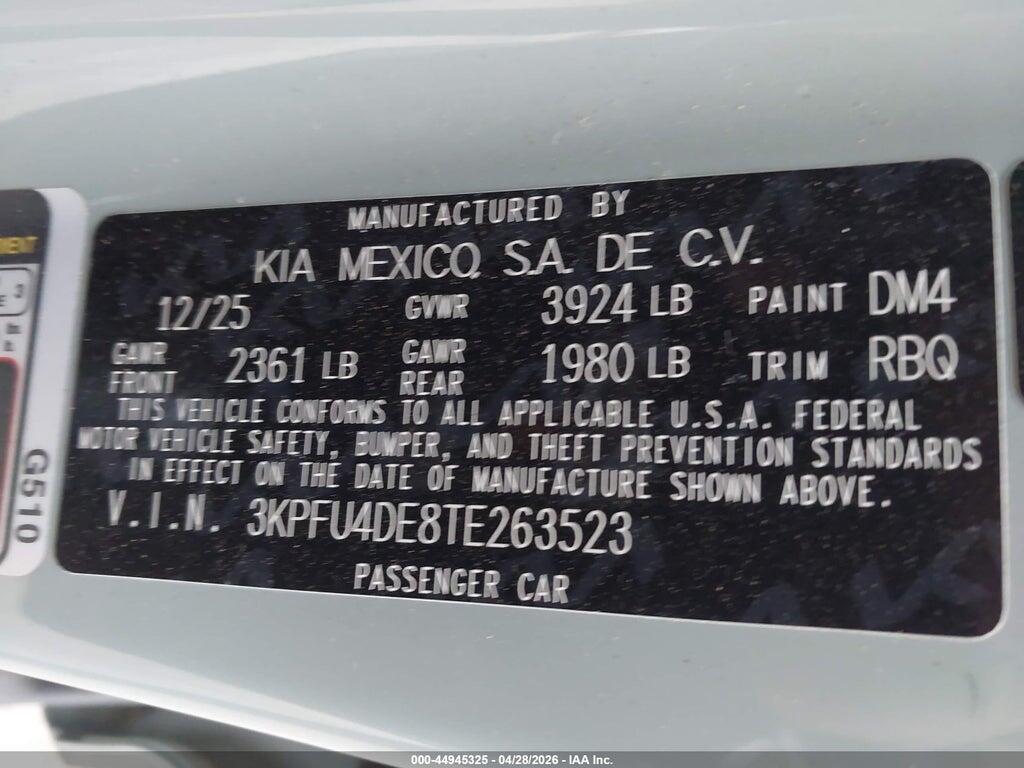 3KPFU4DE8TE263523 2026 KIA K4 photo no. 9