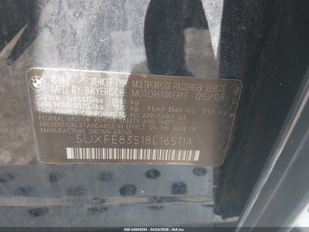 5UXFE83518L165114 2008 BMW X5 photo no. 9