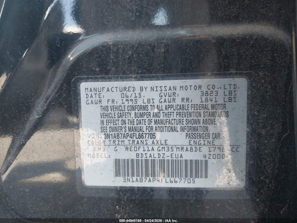 3N1AB7AP4FL667705 2015 NISSAN SENTRA photo no. 9