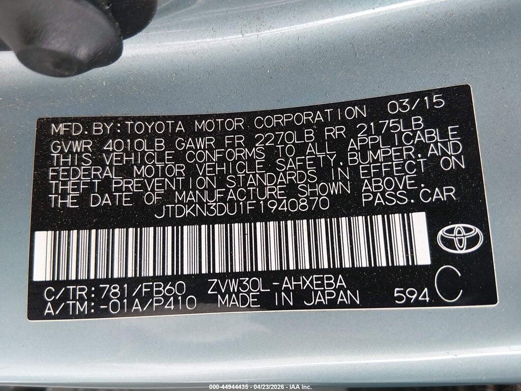 JTDKN3DU1F1940870 2015 TOYOTA PRIUS photo no. 9