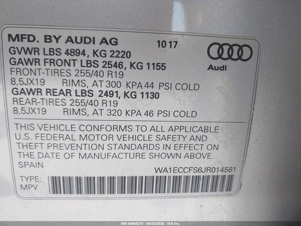 WA1ECCFS6JR014581 2018 AUDI Q3 photo no. 9