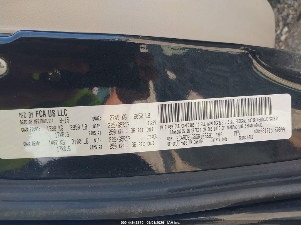 2C4RDGBG6GR109691 2016 DODGE GRAND CARAVAN photo no. 9