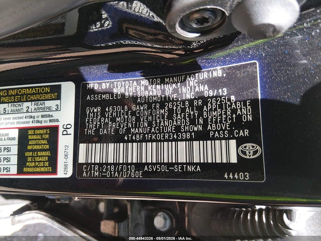 4T4BF1FK0ER343981 2014 TOYOTA CAMRY photo no. 9
