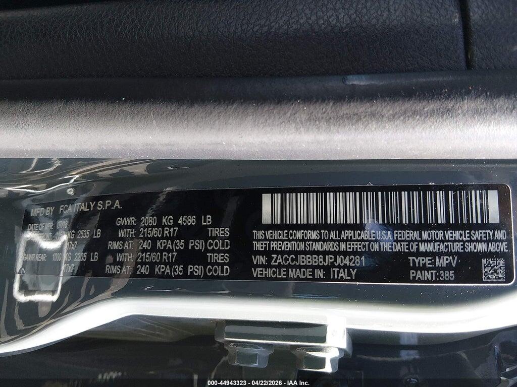 ZACCJBBB8JPJ04281 2018 JEEP RENEGADE photo no. 9