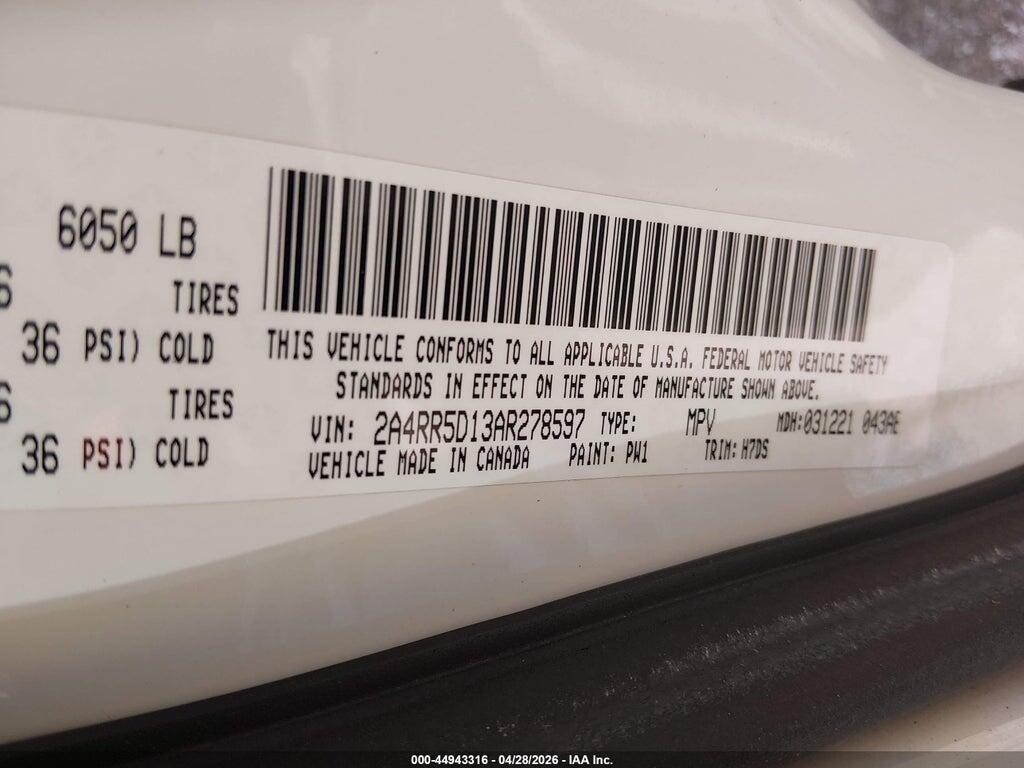 2A4RR5D13AR278597 2010 CHRYSLER TOWN & COUNTRY photo no. 9