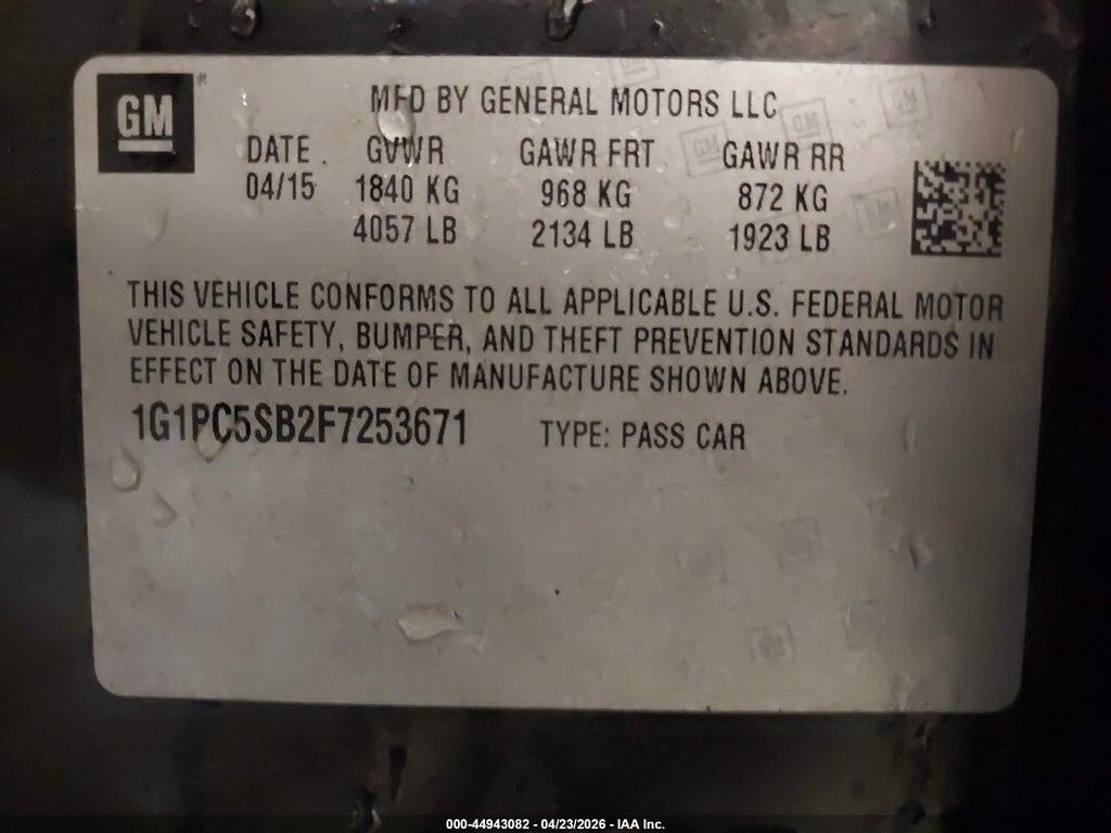 1G1PC5SB2F7253671 2015 CHEVROLET CRUZE photo no. 9