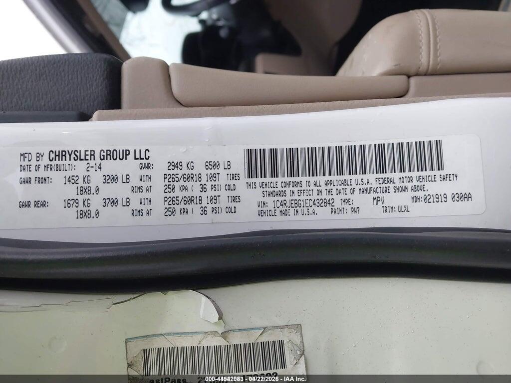 1C4RJEBG1EC432842 2014 JEEP GRAND CHEROKEE photo no. 9