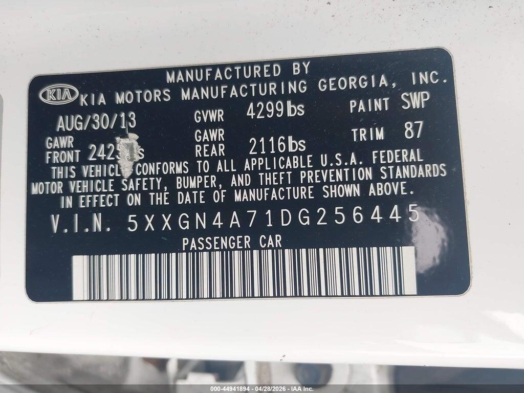 5XXGN4A71DG256445 2013 KIA OPTIMA photo no. 9