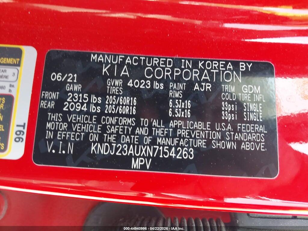 KNDJ23AUXN7154263 2022 KIA SOUL photo no. 9