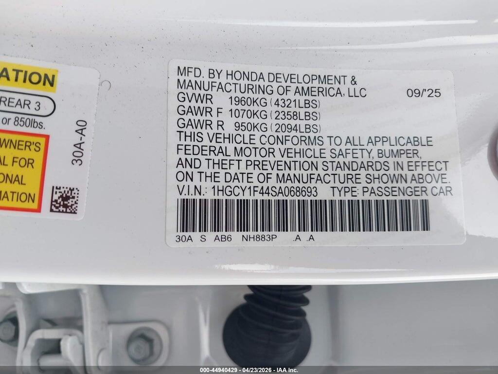 1HGCY1F44SA068693 2025 HONDA ACCORD photo no. 9