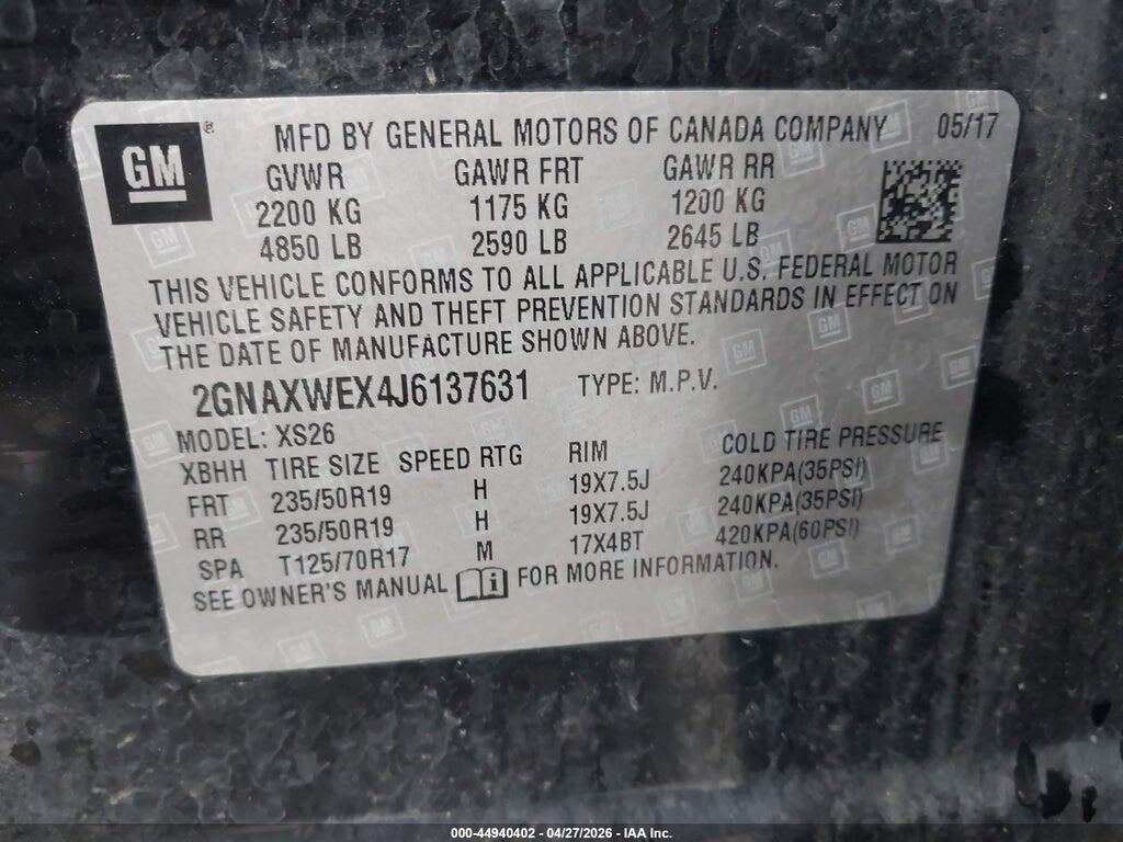 2GNAXWEX4J6137631 2018 CHEVROLET EQUINOX photo no. 9