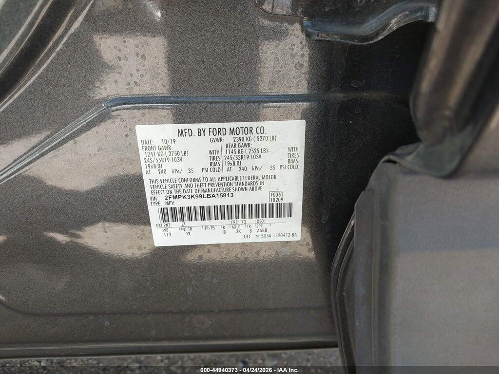 2FMPK3K99LBA15813 2020 FORD EDGE photo no. 9