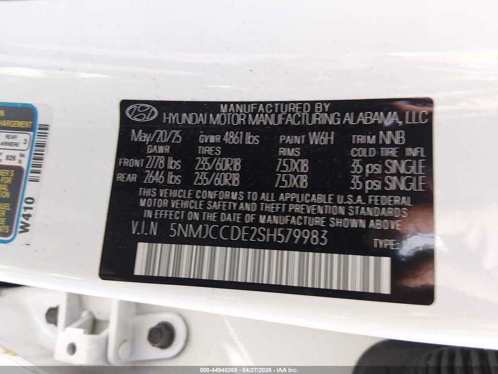 5NMJCCDE2SH579983 2025 HYUNDAI TUCSON photo no. 9