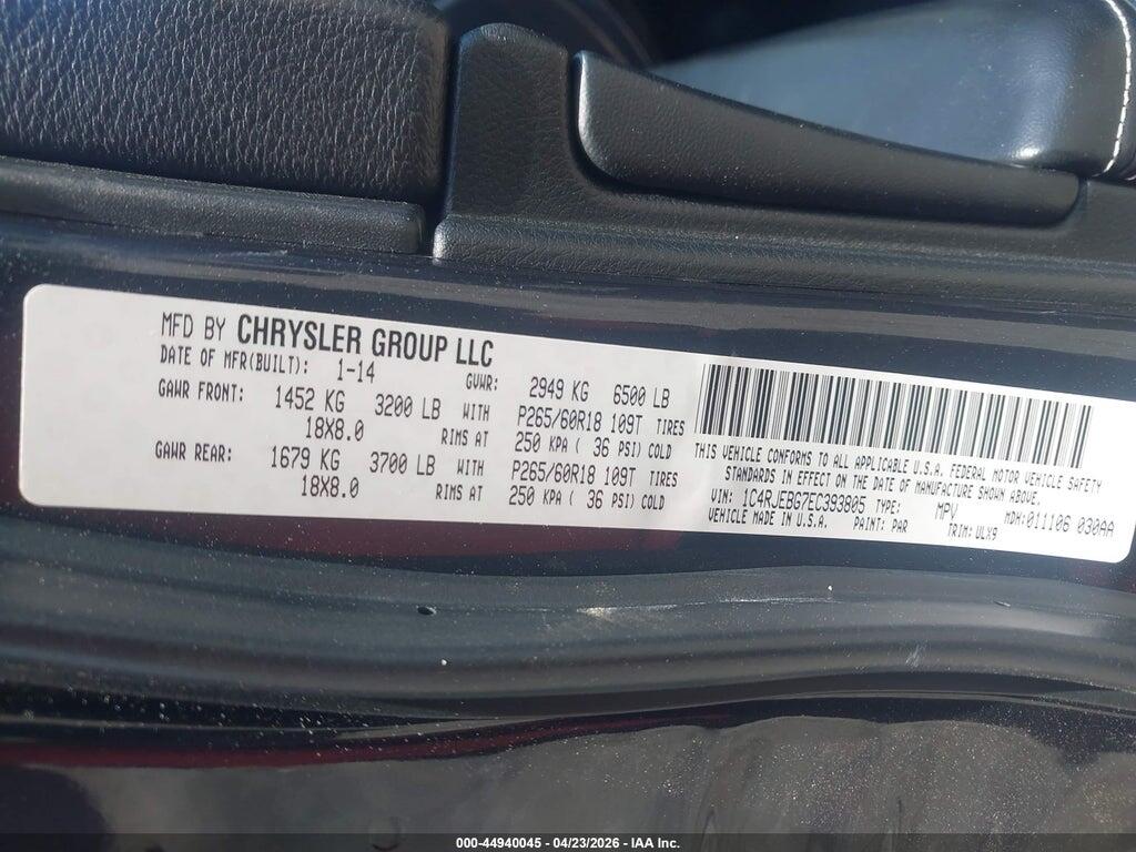 1C4RJEBG7EC393805 2014 JEEP GRAND CHEROKEE photo no. 9
