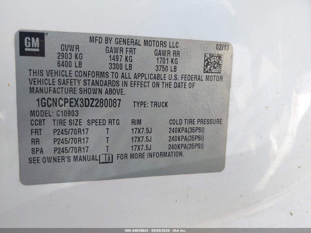 1GCNCPEX3DZ280087 2013 CHEVROLET SILVERADO 1500 photo no. 9