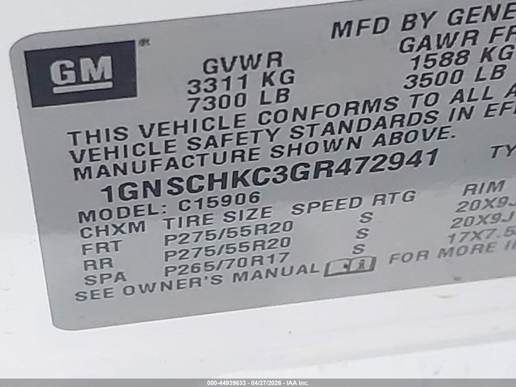 1GNSCHKC3GR472941 2016 CHEVROLET SUBURBAN photo no. 9