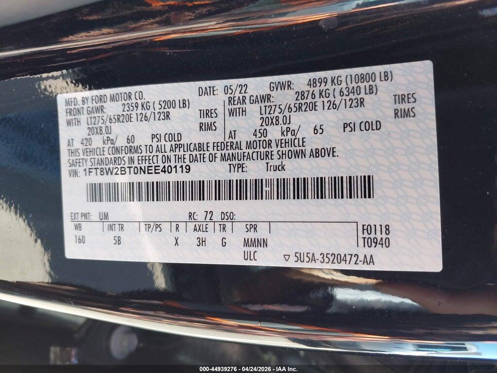 1FT8W2BT0NEE40119 2022 FORD F-250 photo no. 8