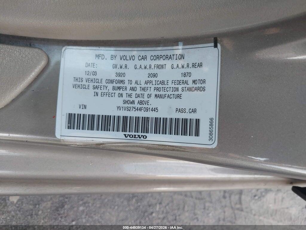 YV1VS27544F091445 2004 VOLVO S40 photo no. 9